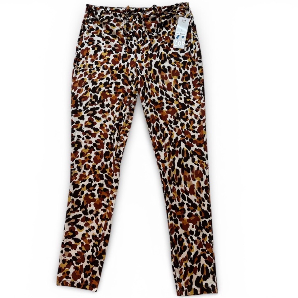 Zoe +Phoebe Leopard Print Women's Large Leggings stylish waist stretch